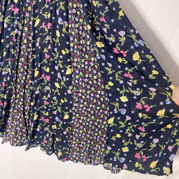 Vintage Emanuel Geraldo Black Pink Multi Floral Short Sleeve Maxi Dress L - Picture 12 of 16